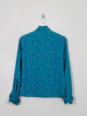Women's Vintage 70s Green Pierre Cardin Monogram Blouse XS/S