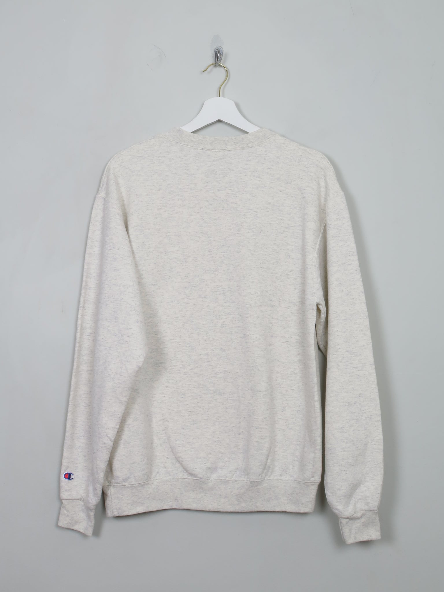 Men's Vintage Cream/Grey Marl Champion Sweatshirt M