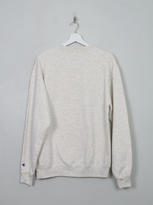Men's Vintage Cream/Grey Marl Champion Sweatshirt M