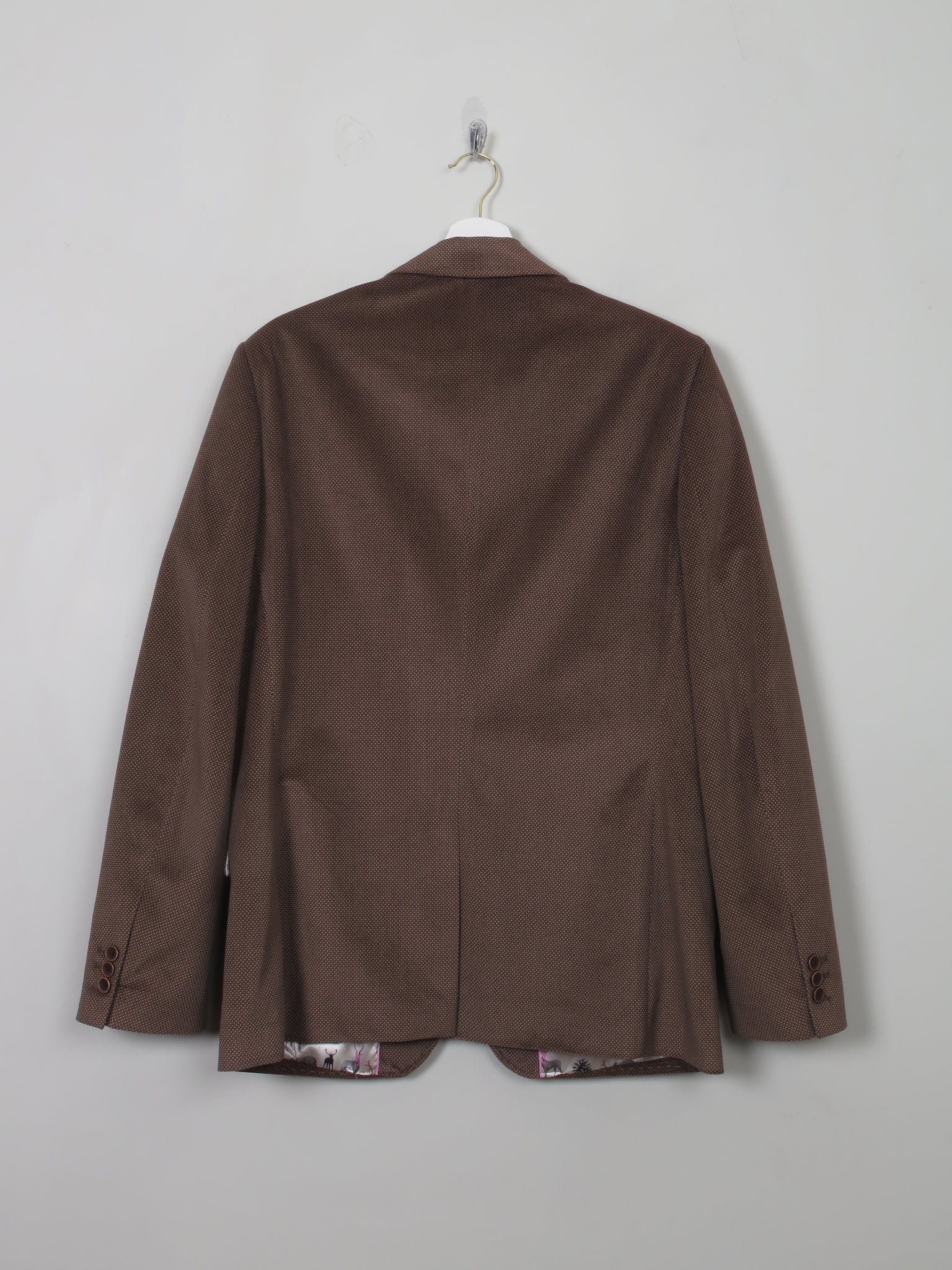 Men's Brown Patterned Feraud Velvet Jacket 42" New - The Harlequin