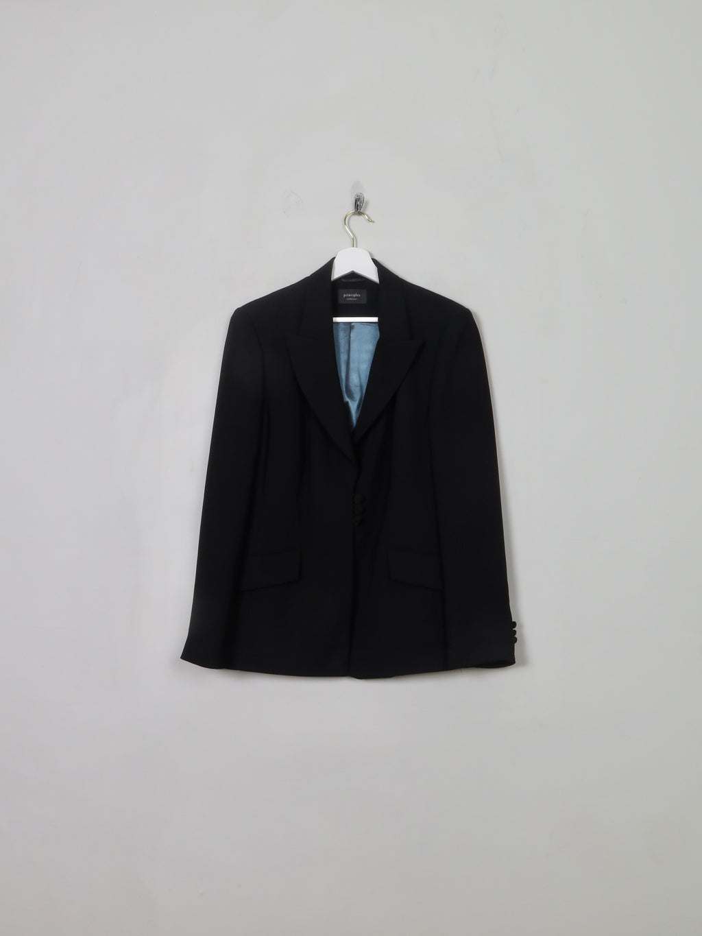 Women's Vintage Black Wool Principles Jacket L