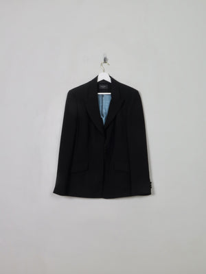 Women's Vintage Black Wool Principles Jacket L - The Harlequin