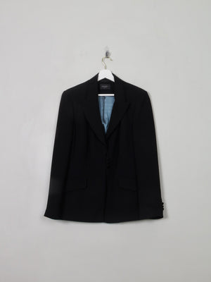 Women's Vintage Black Wool Principles Jacket L - The Harlequin