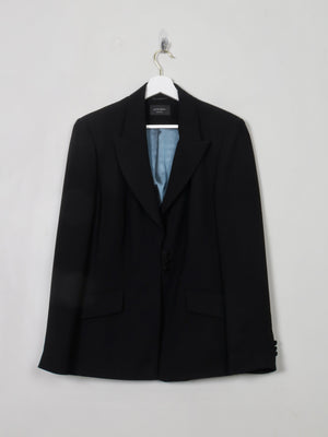 Women's Vintage Black Wool Principles Jacket L - The Harlequin