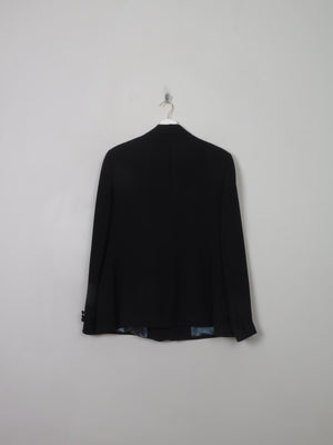 Women's Vintage Black Wool Principles Jacket L - The Harlequin