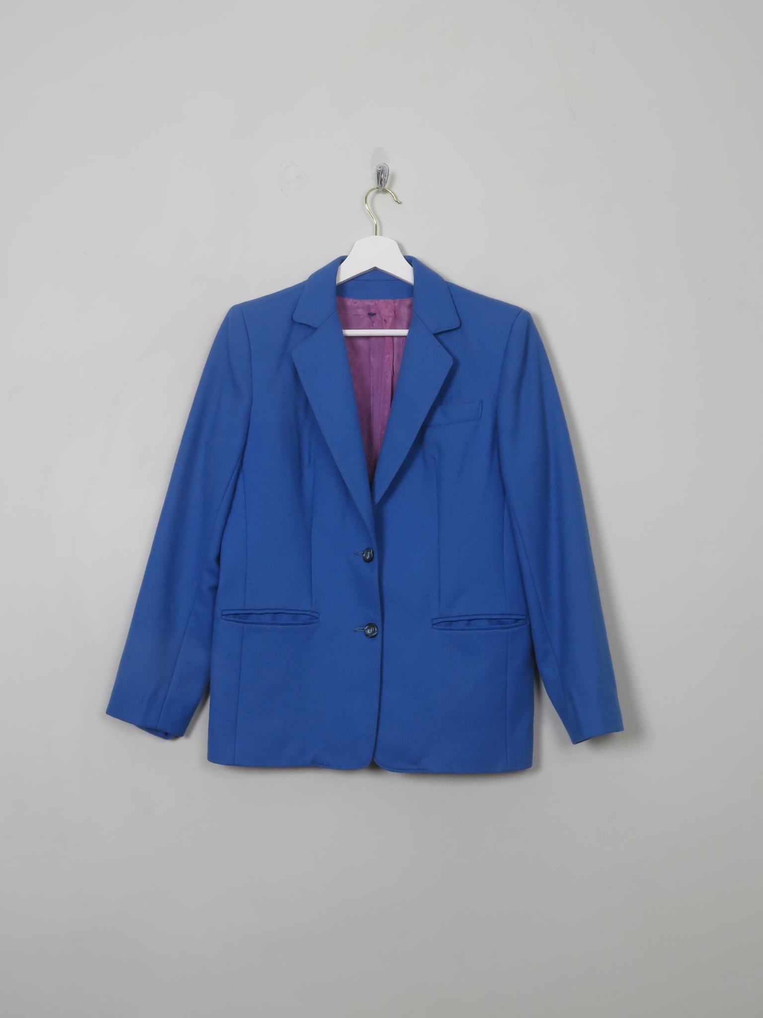 Women's Vintage Blue Brian Tucker Wool Jacket S - The Harlequin