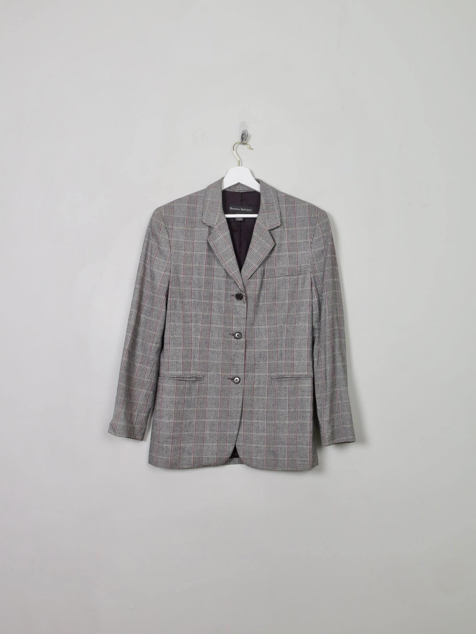 Women's Vintage Wool Check Banana Republic Jacket S - The Harlequin