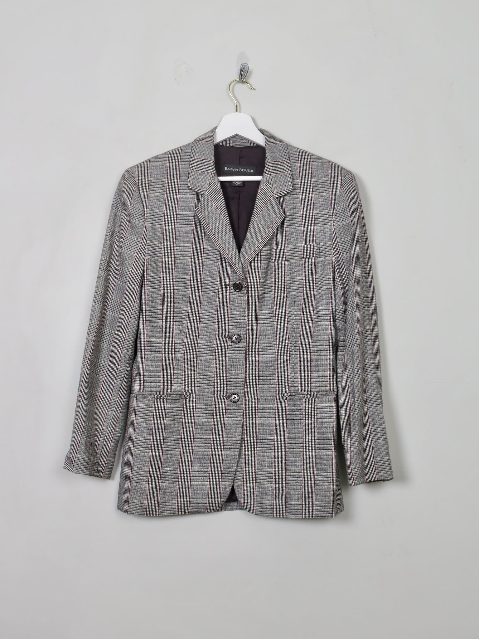 Women's Vintage Wool Check Banana Republic Jacket S - The Harlequin