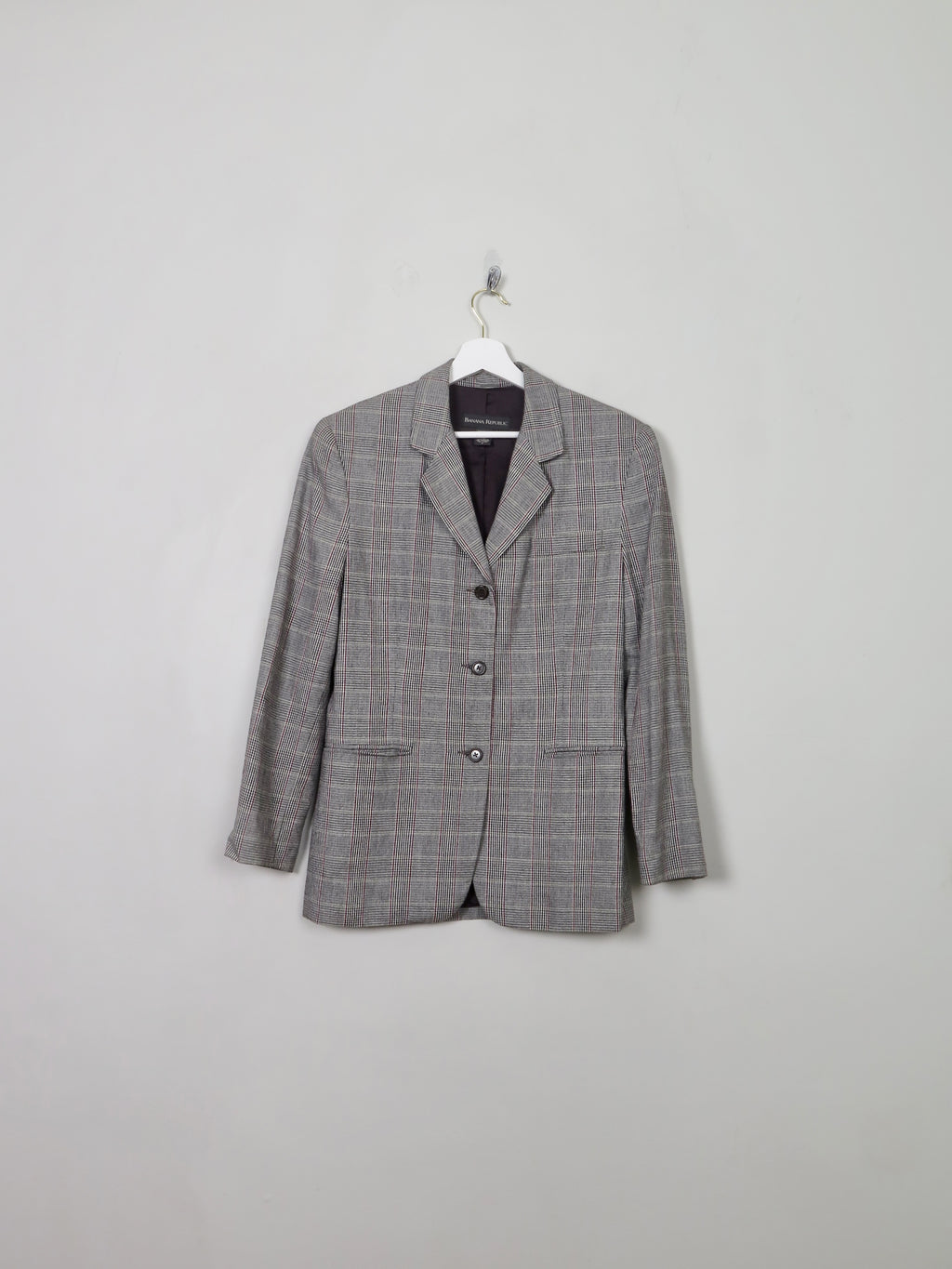 Women's Vintage Wool Check Banana Republic Jacket S