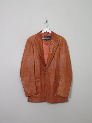 Men's Vintage Tan Leather Jacket 40 L