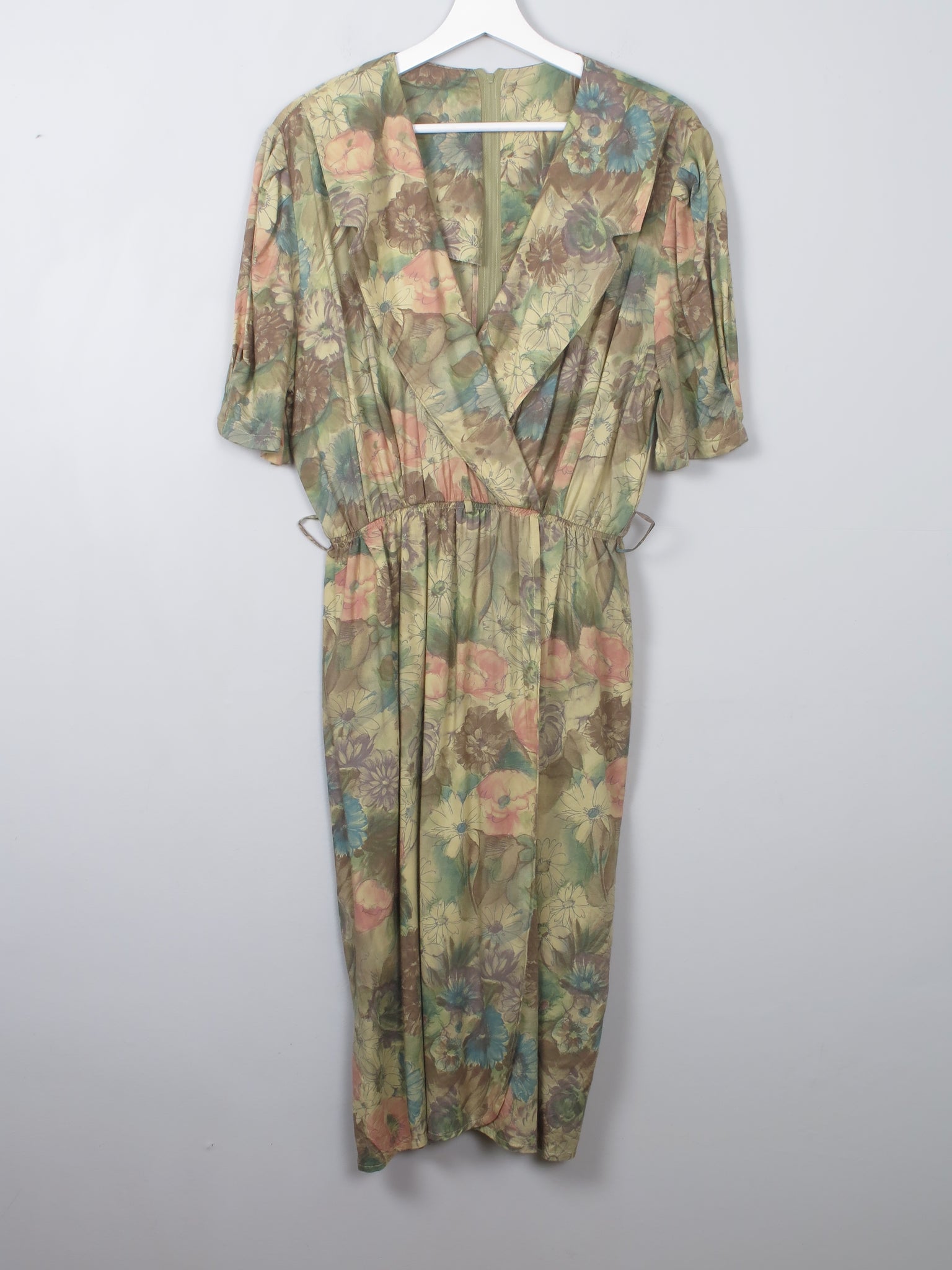 Vintage Green Printed Dress S/M - The Harlequin