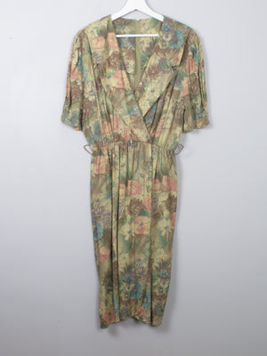 Vintage Green Printed Dress S/M - The Harlequin