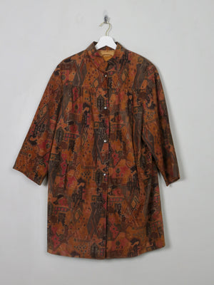 Women's Suede Tapestry Print Coat M/L - The Harlequin