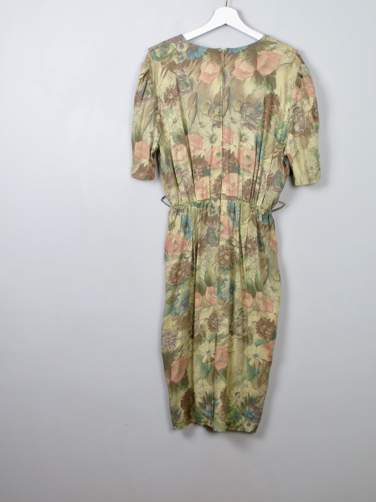 Vintage Green Printed Dress S/M - The Harlequin