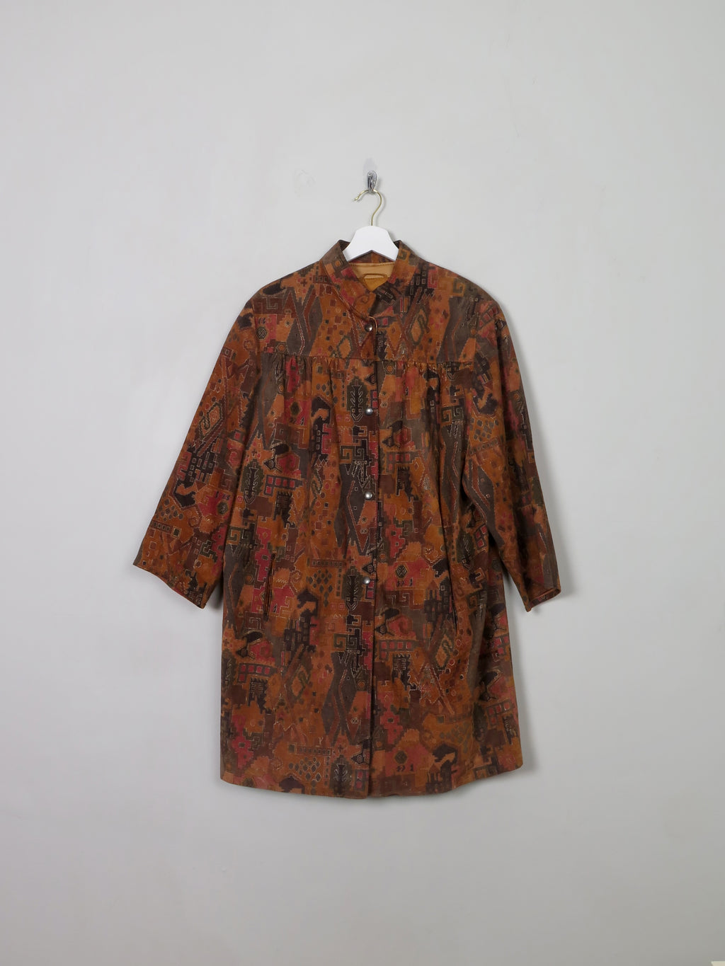 Women's Suede Tapestry Print Coat M/L