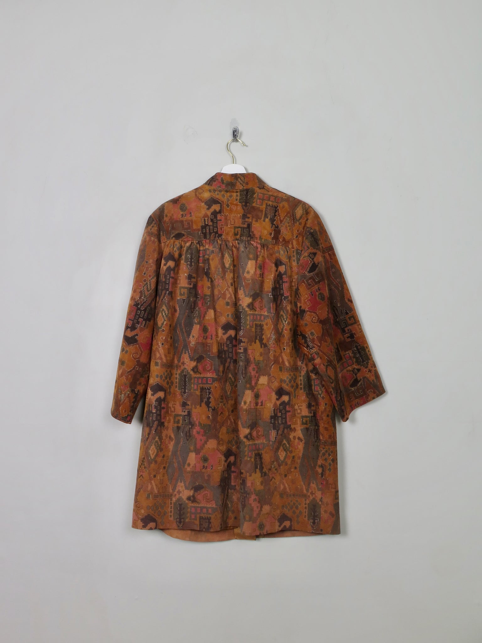 Women's Suede Tapestry Print Coat M/L - The Harlequin