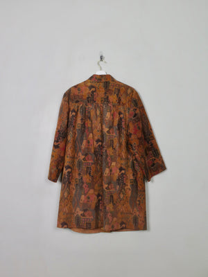 Women's Suede Tapestry Print Coat M/L - The Harlequin