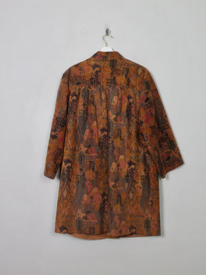 Women's Suede Tapestry Print Coat M/L - The Harlequin