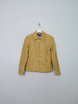 Women's Vintage yellow/Mustard Leather Zip Jacket XS