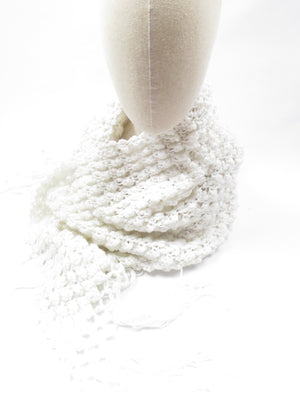 Women's Vintage White Large Shawl Scarf
