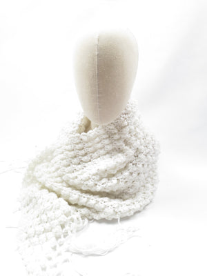 Women's Vintage White Large Shawl Scarf