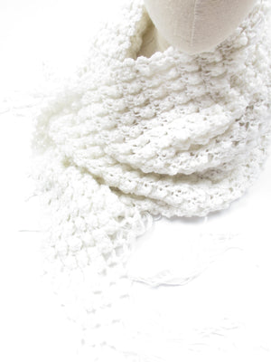 Women's Vintage White Large Shawl Scarf