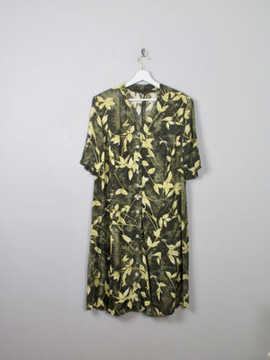 Vintage Green Printed Dress L/XL - The Harlequin