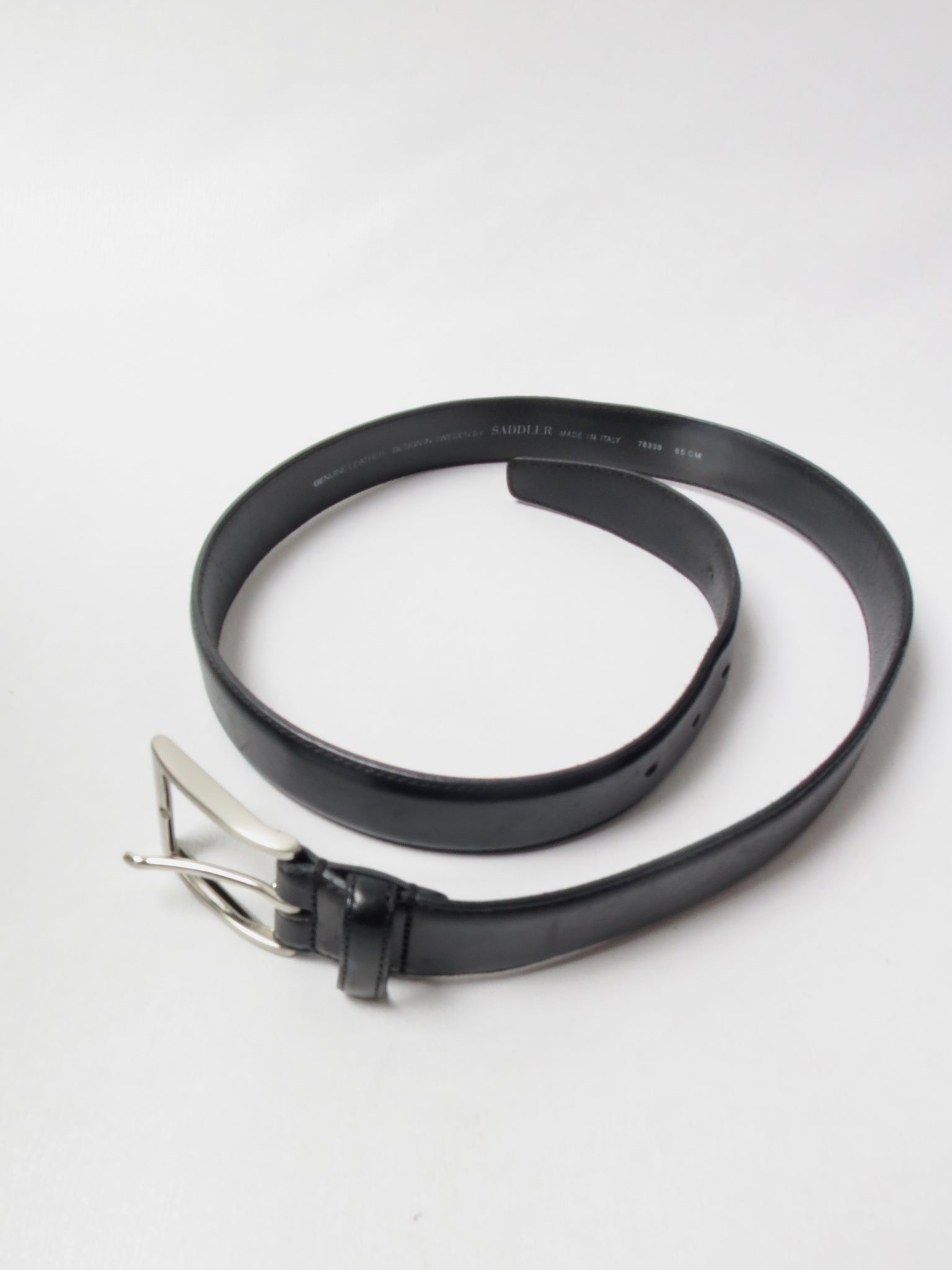 Men's Saddler Black Leather Belt 85CMs