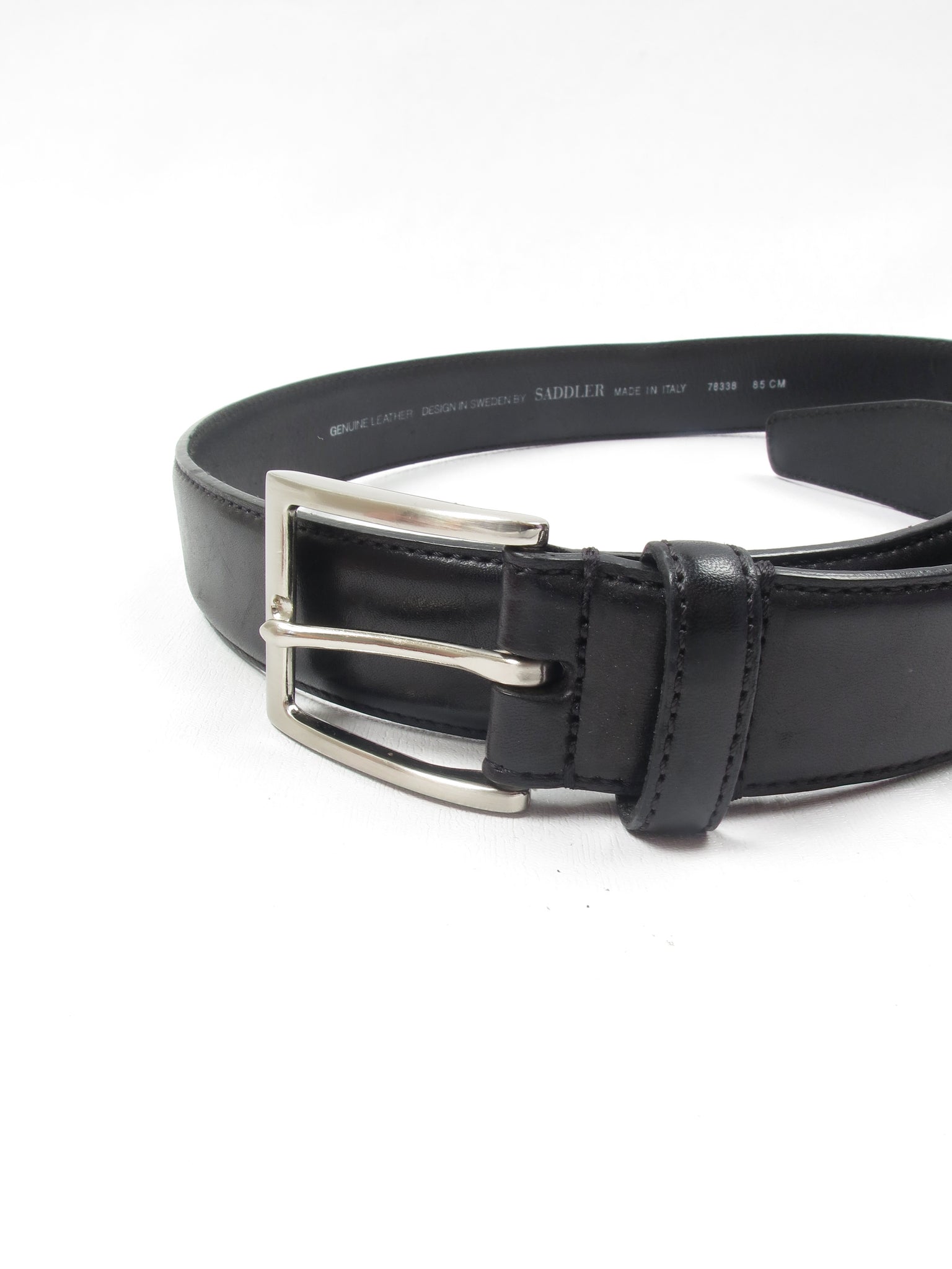 Men's Saddler Black Leather Belt 85CMs