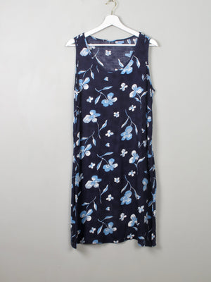 Vintage Blue Floral Shift Dress M/L - The Harlequin