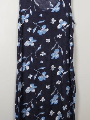 Vintage Blue Floral Shift Dress M/L - The Harlequin