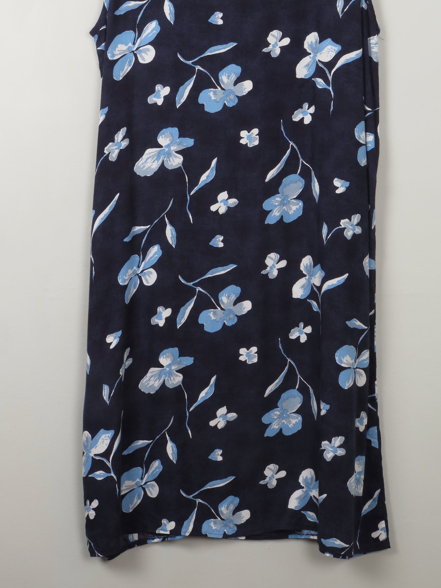 Vintage Blue Floral Shift Dress M/L - The Harlequin