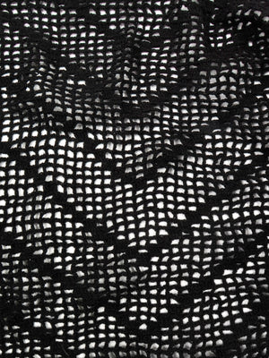 Woman's Vintage Black Crochet Shawl Scarf