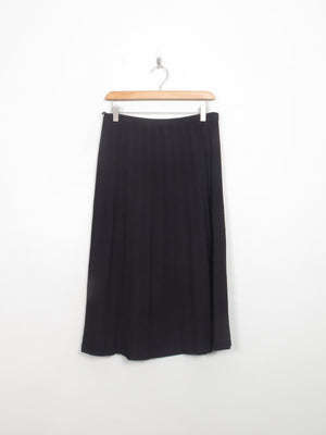 Vintage Black Pleated Knitted Skirt M
