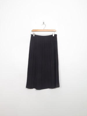Vintage Black Pleated Knitted Skirt M