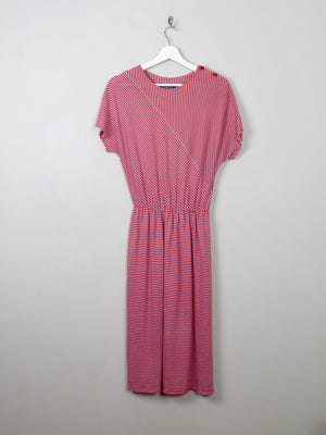 Vintage Striped Red & Grey Dress S/M - The Harlequin