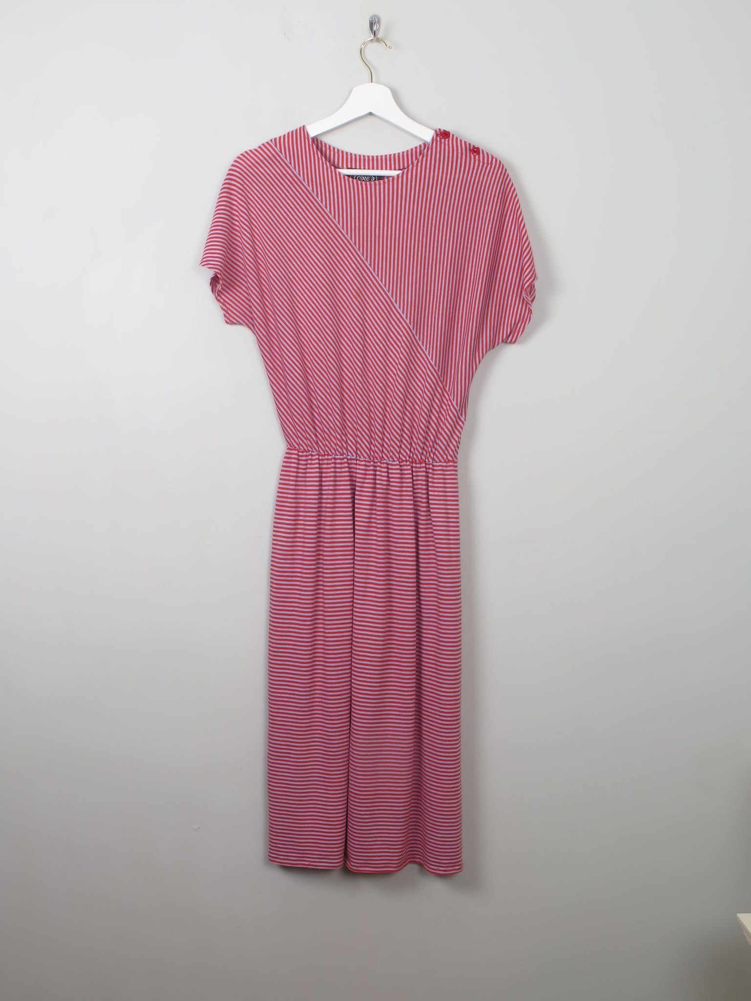 Vintage Striped Red & Grey Dress S/M - The Harlequin