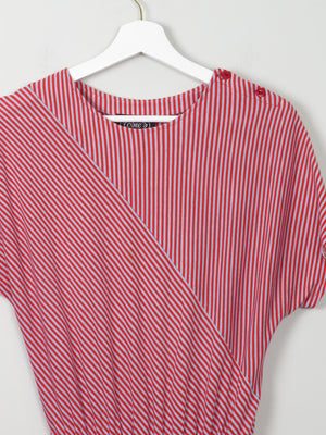 Vintage Striped Red & Grey Dress S/M - The Harlequin