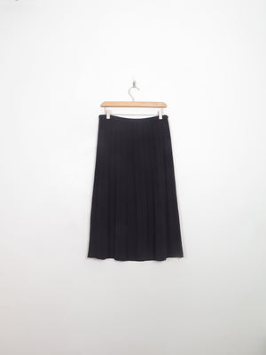 Vintage Black Pleated Knitted Skirt M