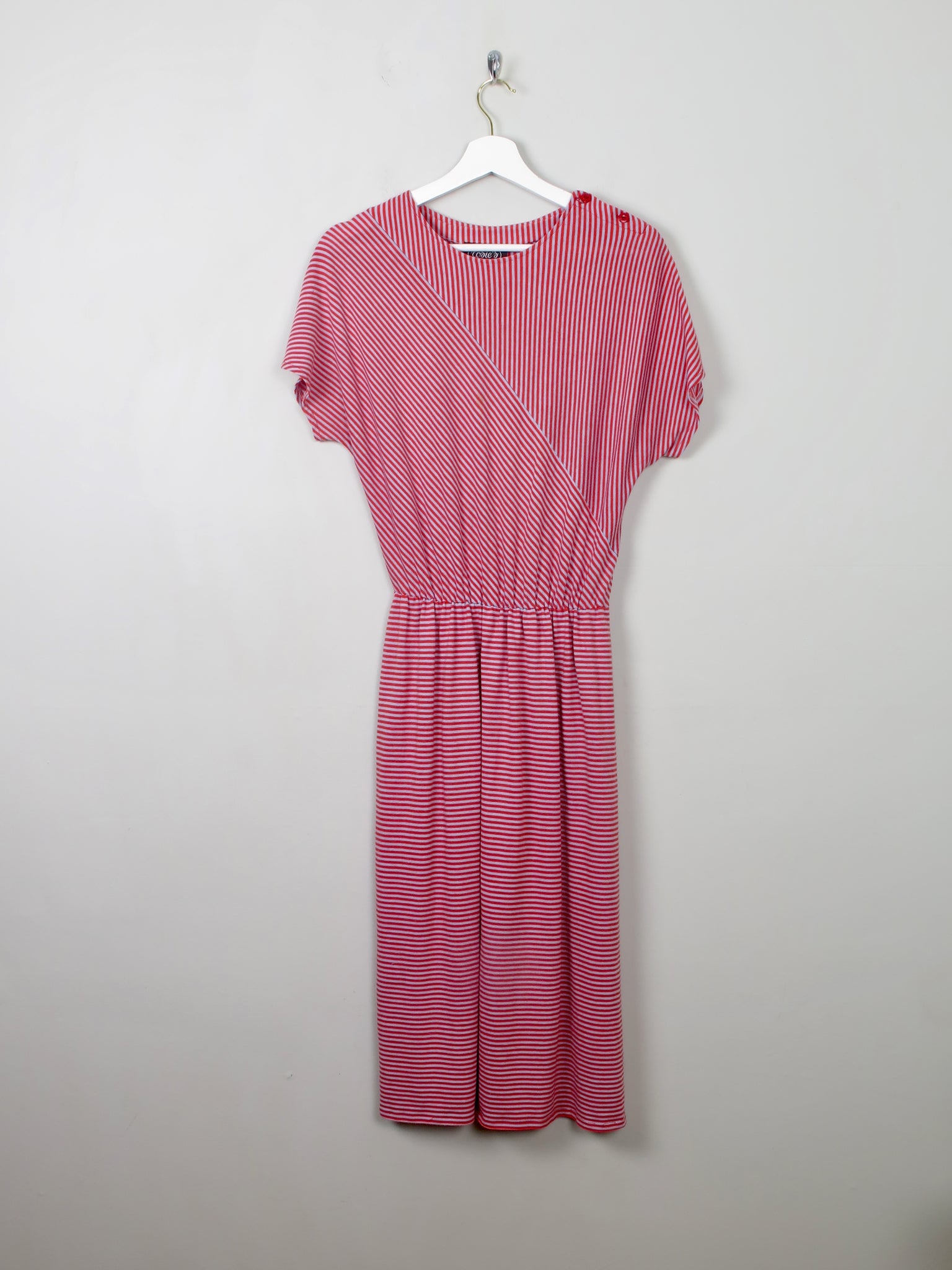 Vintage Striped Red & Grey Dress S/M - The Harlequin