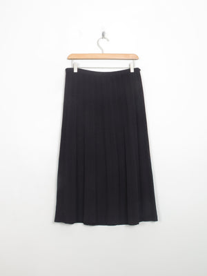 Vintage Black Pleated Knitted Skirt M