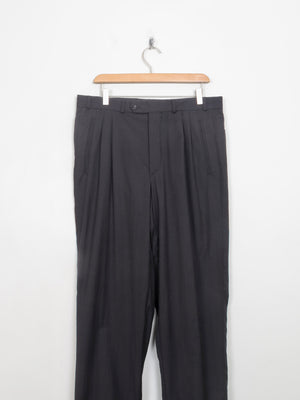 Men's Vintage Dark Grey Wool Pierre Cardin Trousers 34/33