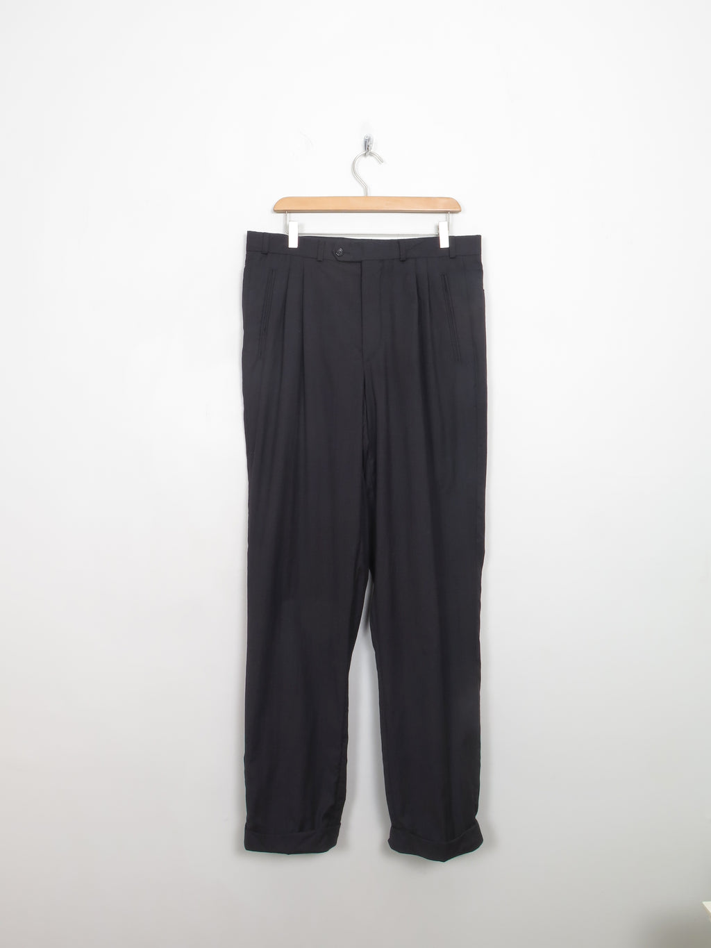 Men's Vintage Dark Grey Wool Pierre Cardin Trousers 34/33