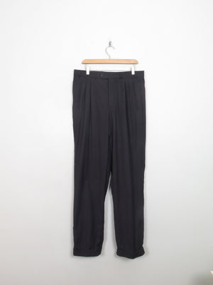 Men's Vintage Dark Grey Wool Pierre Cardin Trousers 34/33