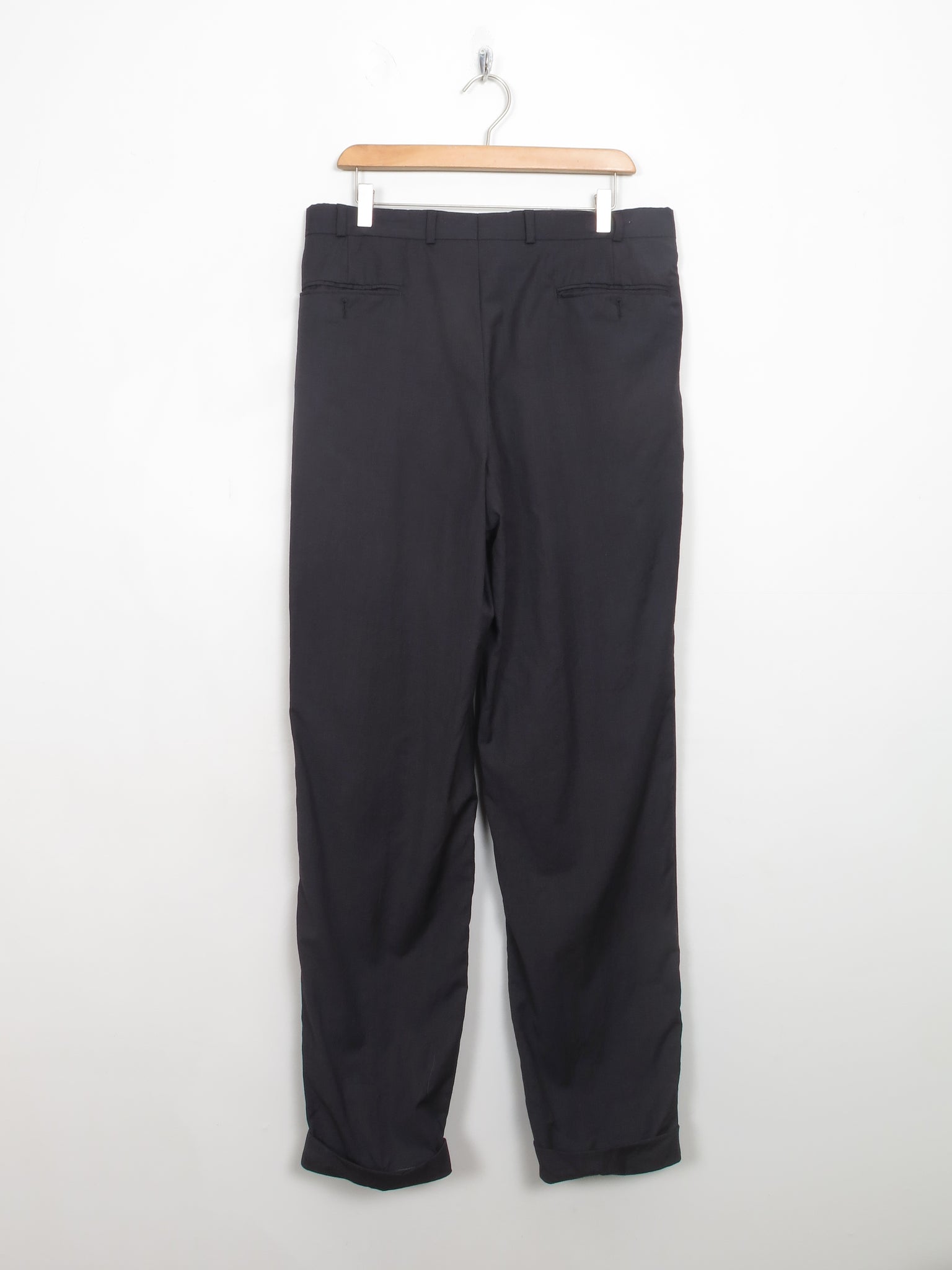 Men's Vintage Dark Grey Wool Pierre Cardin Trousers 34/33