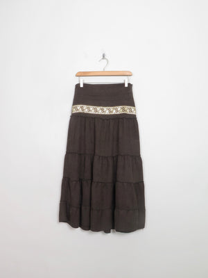 Vintage Green Midi Skirt 28" W