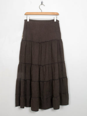 Vintage Green Midi Skirt 28" W