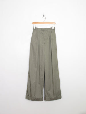 Women's Green Vintage Saint Lauren Flared Trousers 25" W