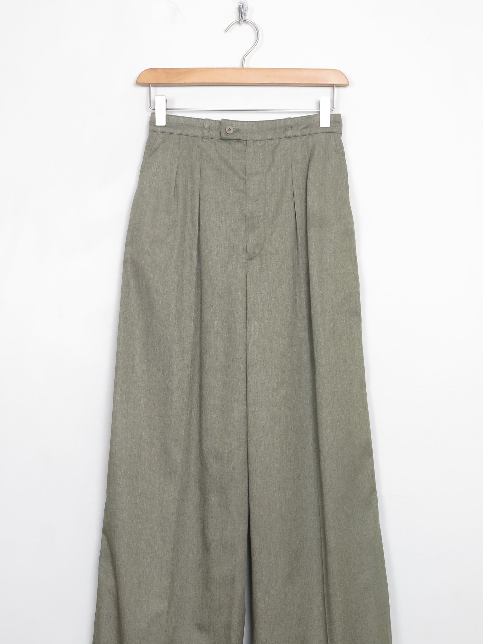 Women's Green Vintage Saint Lauren Flared Trousers 25" W
