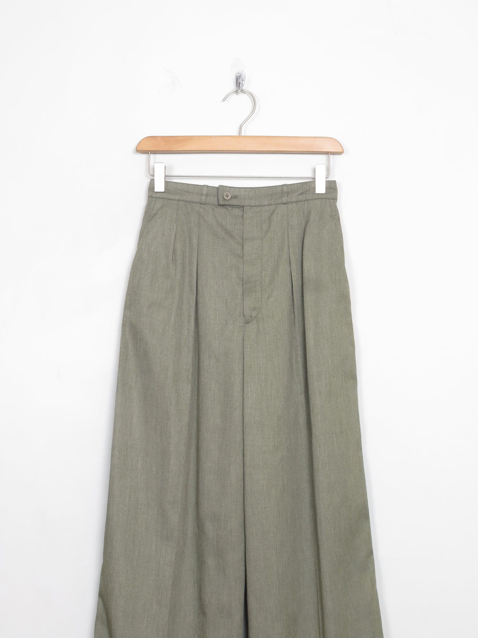 Women's Green Vintage Saint Lauren Flared Trousers 25" W